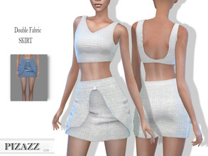 Sims 4 — Double Fabric Skirt by pizazz — Double Fabric Skirt for your female sims. Sims 4 games. Put something stylish on