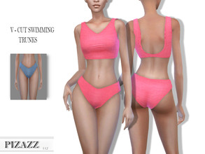 Sims 4 — V-Cut Swimming Trunks by pizazz — V-Cut Swimming Trunks for your sims 4 games. Modern strappy bikini bottoms.