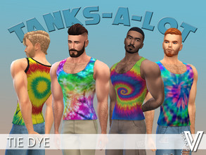 Sims 4 — Tie Dye Tank Tops by SimmieV — Nothing says Summer Fund quite like a tie-dye tank. This collection of 8 designs