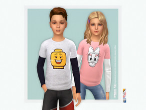Sims 4 — Riley Shirt by lillka — Riley Shirt 4 swatches Base game compatible Custom thumbnail