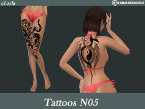 Sims 4 — Tattoos N05 by qLayla — The tattoos are : - base game compatible - available from teen to elder The tattoos have