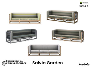 Sims 4 — kardofe_Salvia Garden_Sofa by kardofe — Wooden sofa with large cushions in five different options