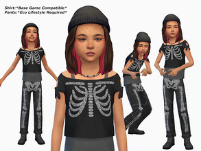 Sims 4 — Rhinestone Skeleton Shirt (Child) by simsloverxyz — Rhinestone Skeleton Shirt (Child)