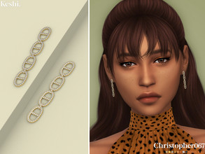 Sims 4 — Keshi Earrings by christopher0672 — This is a fab pair of long dangling mariner chain earrings with diamonds all