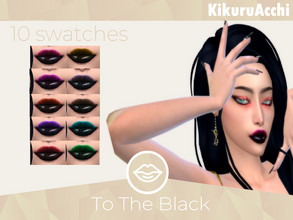 Sims 4 — To The Black Lipstick by siyahanime — - It is suitable for Female and Male. ( Teen to elder ) - 10 swatches -