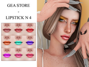 Sims 4 — Gea Lipstick N4 by Gea_Store — 9 Colors es Swatch BGC HQ Dont reclaim this as yours and dont re-update