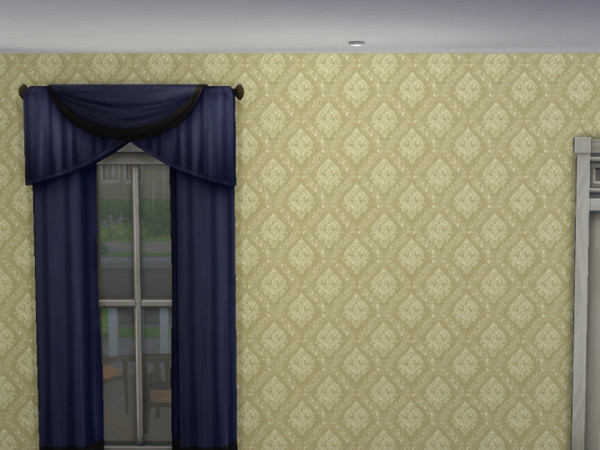 Sims 4 — Green Damask Wallpaper by Morrii — Green Damask Wallpaper by Morrii