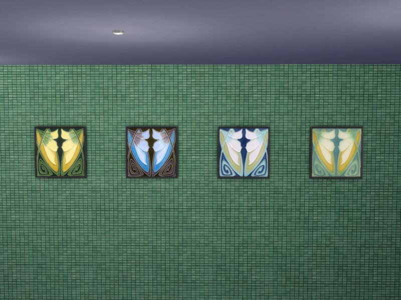 Sims 4 Art Nouveau Wall Art V3 by Morrii