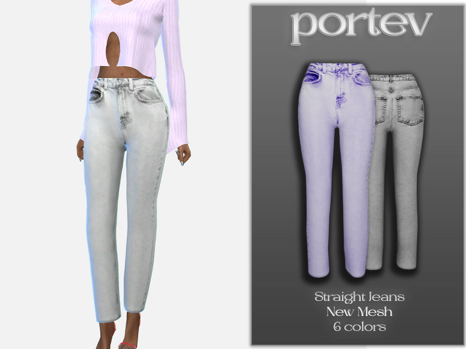 The Sims Resource - Straight Jeans