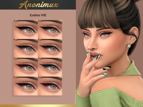 Sims 4 — Eyeliner N12 by Anonimux_Simmer — - 8 Swatches - Compatible with the color slider - BGC - HQ - Thanks to all CC