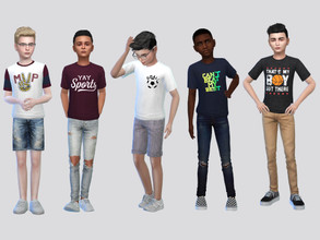 Sims 4 — Sporty Tees Boys by McLayneSims — TSR EXCLUSIVE Standalone item 7 Swatches MESH by Me NO RECOLORING Please don't