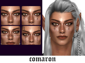 Sims 4 — nordic rune face tattoos by comaron — 4 swatches For male and female found in: tattoos