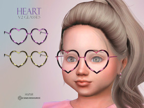 Sims 4 — Heart Glasses V2 Toddler by Suzue — -New Mesh (Suzue) -10 Swatches -For Female and Male (Toddler) -HQ Compatible