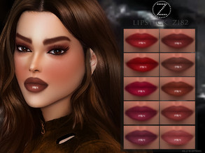 Sims 4 — LIPSTICK Z182 by ZENX — -Base Game -All Age -For Female -10 colors -Works with all of skins -Compatible with HQ
