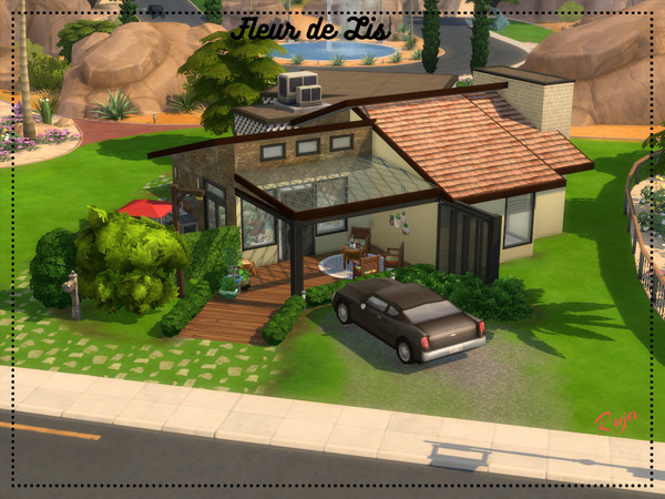 Sims 4 — Fleur de Lis by ruja2 — Fleur de Lis is a nice home for a small family. It has two bedrooms and two bathrooms.