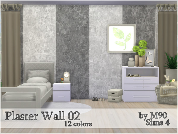 Sims 4 — Plaster wall 02 by Mircia90 — Plaster wall in 12 colors. You will find in miscellaneous tab.