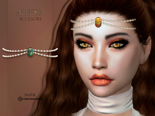 Sims 4 — Aleesia Accessory by Suzue — -New Mesh (Suzue) -5 Swatches -For Female and Male (Teen to Elder) -Hat Category
