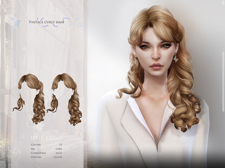 The Sims Resource - Vintage curly hair - ER0520