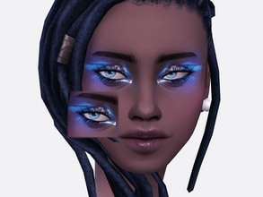 Sims 4 — Blue Sai Eyeshadow by Sagittariah — base game compatible 3 swatch properly tagged enabled for all occults