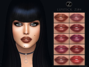 Sims 4 — LIPSTICK Z184 by ZENX — -Base Game -All Age -For Female -10 colors -Works with all of skins -Compatible with HQ