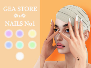 Sims 4 — Gea Nails N1 by Gea_Store — 7 Colors BGC Finger Nail Category Dont reclaim like your and dont re-update