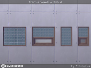 Sims 4 — Marina Window 1x1 A by Mincsims — Basegame Compatible. 8 swatches. for short wall.