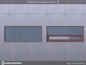 Sims 4 — Marina Window 2x1 B by Mincsims — Basegame Compatible. 8 swatches. for short wall.