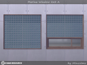 Sims 4 — Marina Window 2x2 A by Mincsims — Basegame Compatible. 8 swatches. for short wall.