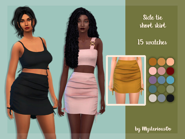 The Sims Resource - Side tie short skirt