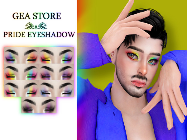 Sims 4 — Pride Eyeshadow by Gea_Store — 7 Swatches BGC HQ For Male and Female Dont Reclaim this as yours and dont