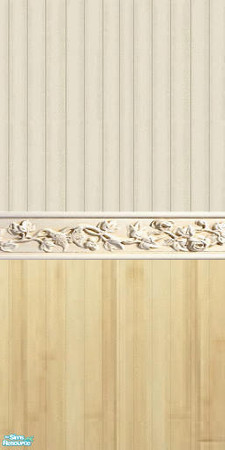 Sims 2 — Light Pine Wood Beige by TMKColorado80909 — A light pine wood panel bottom with a striped beige top and a vined