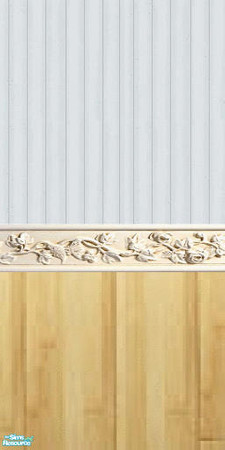 Sims 2 — Pine wood Pale blue by TMKColorado80909 — A pine wood panel bottom with a striped pale blue top and a vined