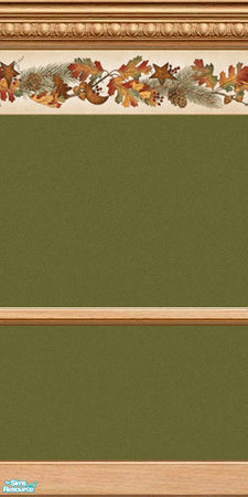 Sims 2 — Falling Leaves Wall 8 by lwilfong — Fall colored textured paint with fall leaf patterned border. ~LWilfong