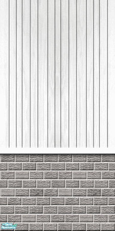 Sims 2 — Studio K BR04VWS - White by StudioKhagerks — Part of the Brick 04 & Vertical Wood Siding series. 20 colors.