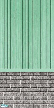 Sims 2 — Studio K BR04VWS - Mint by StudioKhagerks — Part of the Brick 04 & Vertical Wood Siding series. 20 colors.