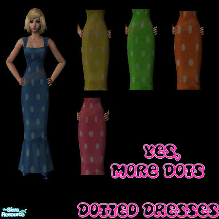 Sims 2 — Dotted Dresses by CaitTheGreat2248 — I guess I just loved Dots and stripes. Yet another set of dotted clothes.