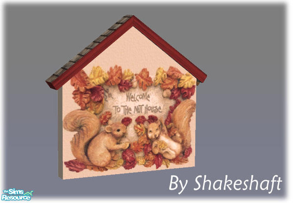 Sims 2 — Wall Plaque - Squirrel by Shakeshaft — Part of a New Mesh set of exterior wall plaques, set includes Mesh and 9