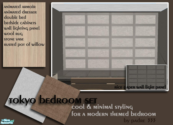 Sims 2 — Tokyo Bedroom Wall Lighting Panel by Padre — Cool and minimal styling. Simple and modern bedroom decor for your