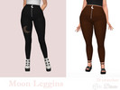 Sims 4 — Moon Leggins by Dissia — High waist leggins in dark tones with moon zipper and with or without moon cut on leg