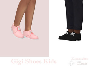 Sims 4 — Gigi Shoes Kids by Dissia — Oxford type shoes with tied laces for children :) Available in 22 swatches