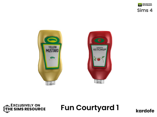 Sims 4 — kardofe_Fun Courtyard_Sauce by kardofe — Sauce pot, in two options, Ketchup and Mustard, decorative