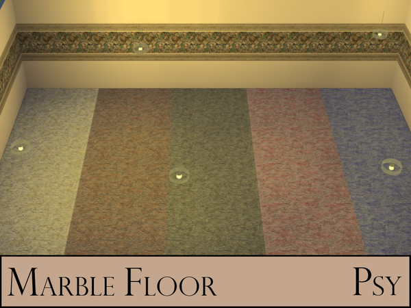 Sims 4 — Marble Floor by Psychachu — (5 swatches) - A simple, elegant marble floor, in 5 pastel colours