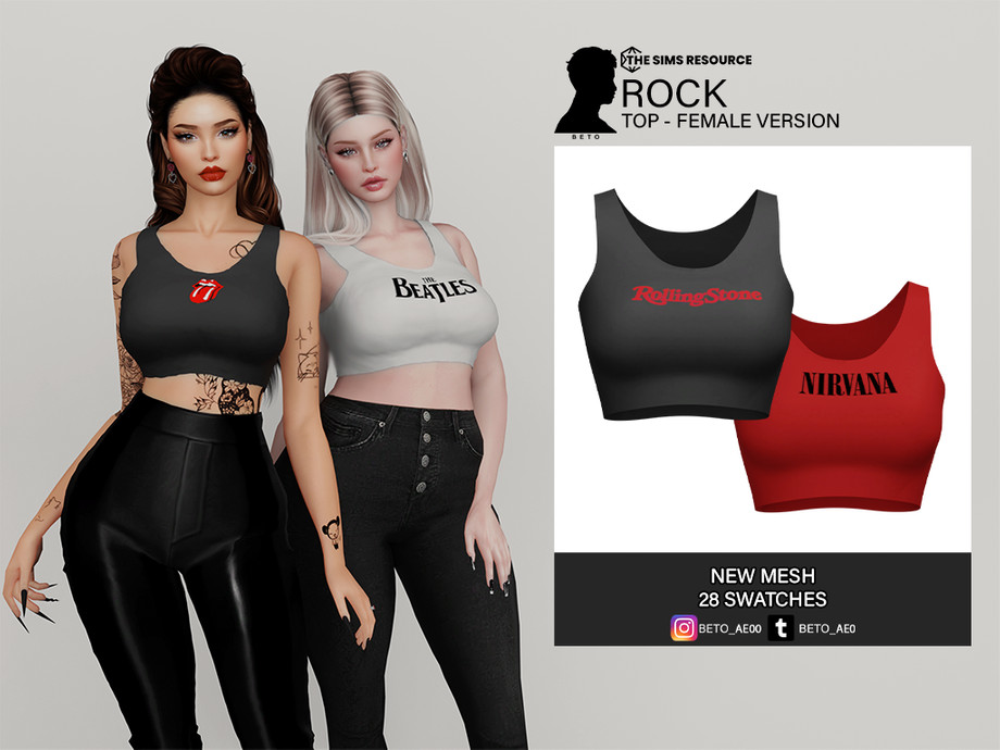 The Sims Resource - Rock (Top - Female version)