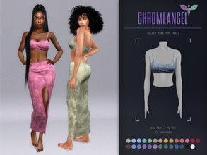 Sims 4 — Velvet Slit Skirt & Tank Top [N42] SET by CHROMEANGEL44 — New Mesh 27 Swatches HQ Texture Female |