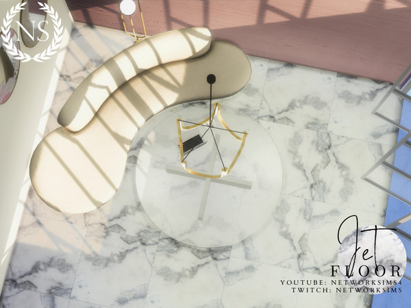 Sims 4 — Jet Marble Floor by networksims — A white marble floor.
