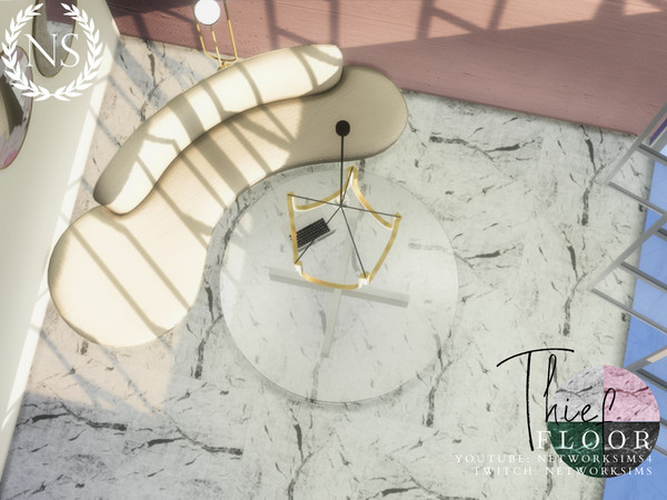 Sims 4 — Thief Marble Floor. by networksims — A greyscale marble floor.