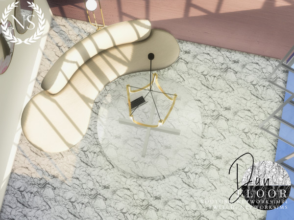 Sims 4 — Dyn Marble Floor by networksims — A white and black marble floor.