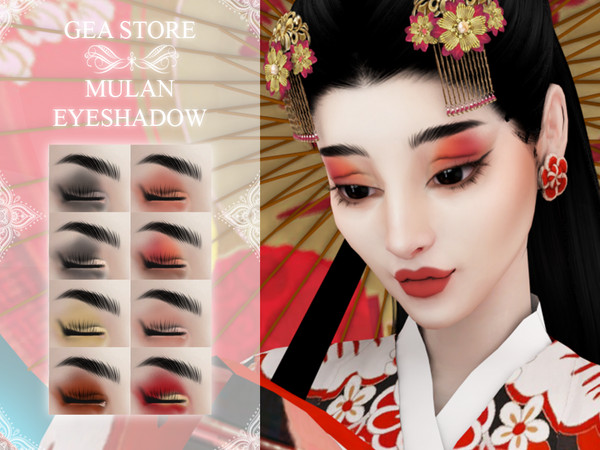 Sims 4 — Mulan Eyeshadow by Gea_Store — 8 Colors Swatches BGC HQ Dont reclaim this as yours and dont re-update