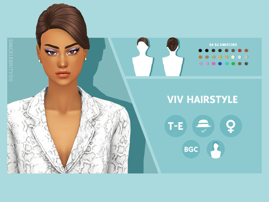 Image of French Twist Sims CC hairstyle