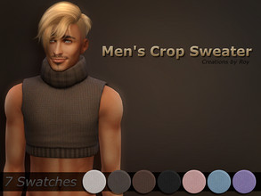 Sims 4 — Men's Crop Sweater by RoyIMVU — Ever want to the coziness of a sweater but also do not want your midsection or